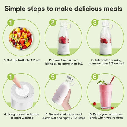 Travel Portable Mini Juice Blender – USB Rechargeable